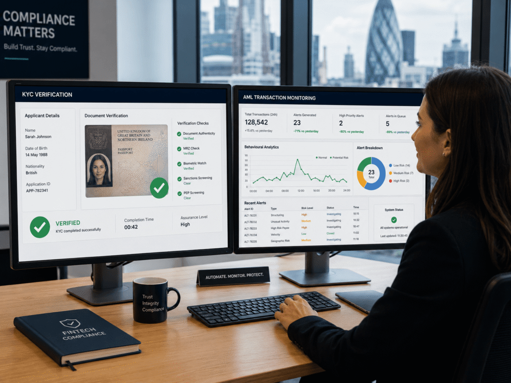 KYC and AML compliance automation for UK FCA-regulated FinTech company